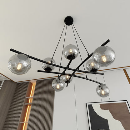 Essa 8 Light Pendant Black & Graphite