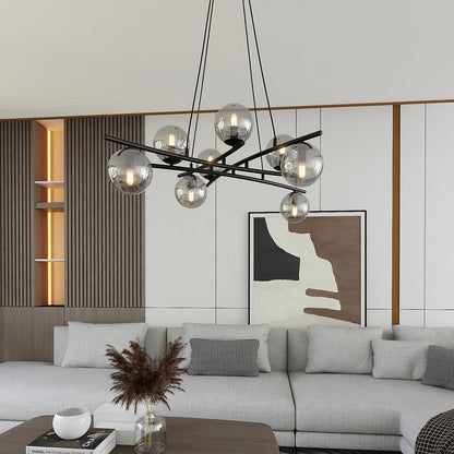 Essa 8 Light Pendant Black & Graphite