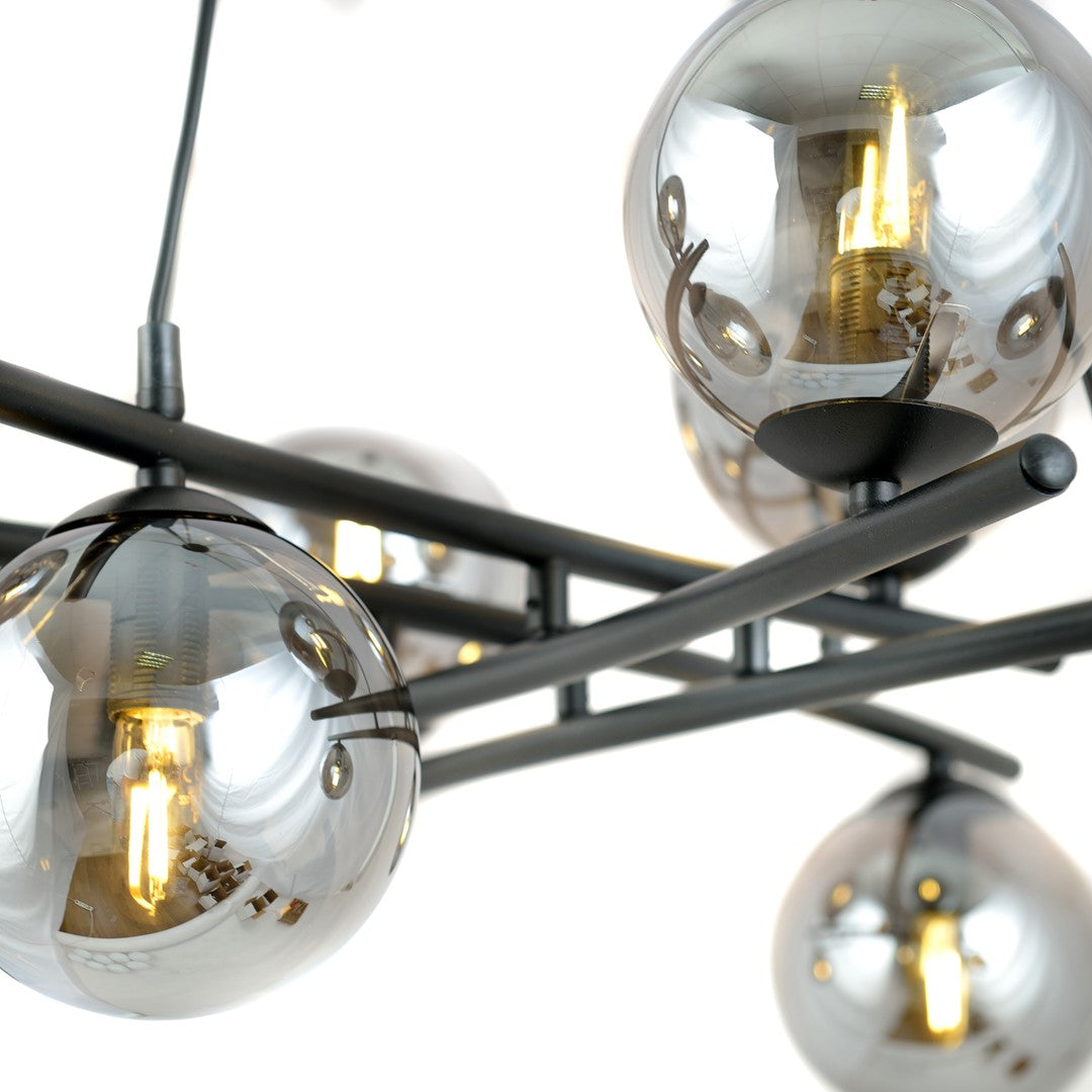 Essa 8 Light Pendant Black & Graphite