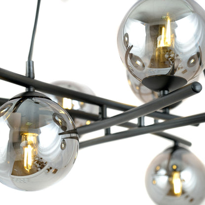 Essa 8 Light Pendant Black & Graphite