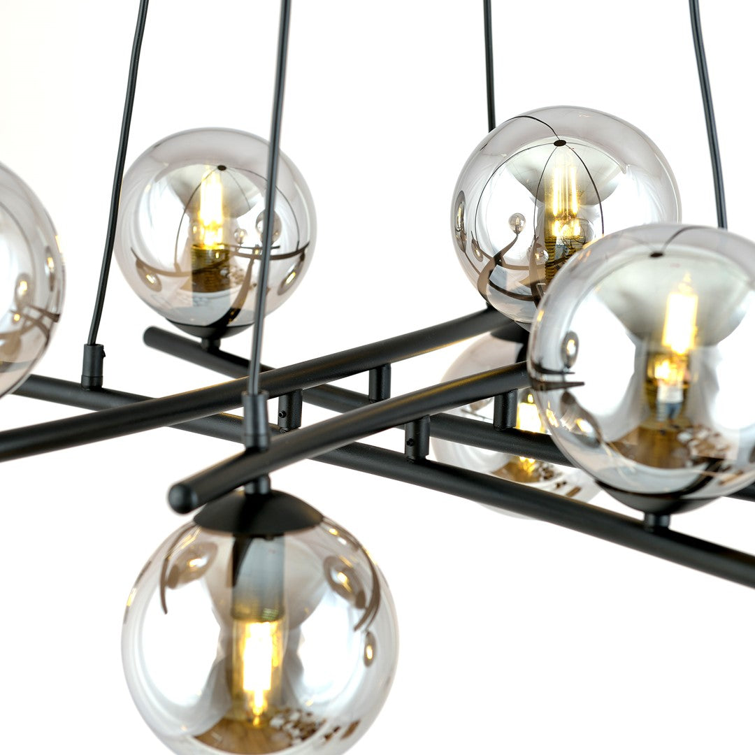 Essa 8 Light Pendant Black & Graphite