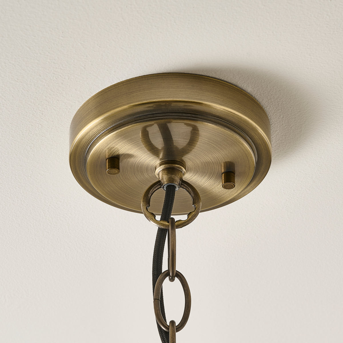 Hebden Antique Brass & Clear Glass Pendant Ceiling Light