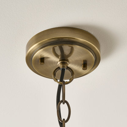 Hebden Antique Brass & Clear Glass Pendant Ceiling Light