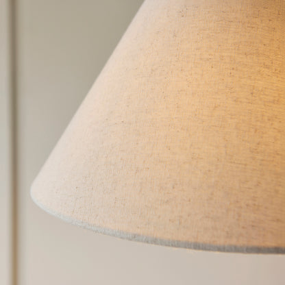 Wallbridge Aged Brass & Marble Floor Lamp with Linen Shade
