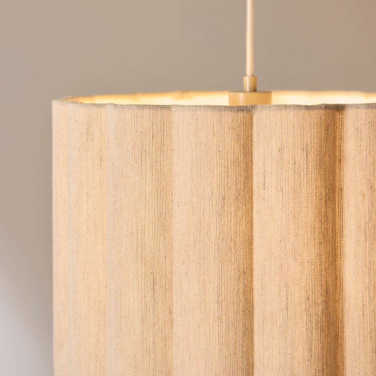 Olson Oak & Natural Scalloped Pendant Ceiling Light