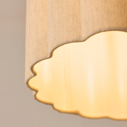 Olson Oak & Natural Scalloped Pendant Ceiling Light