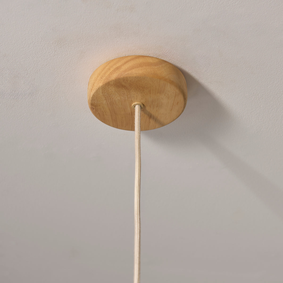 Olson Oak & Natural Scalloped Pendant Ceiling Light