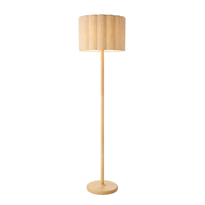 Olson Oak & Natural Scalloped Floor Lamp