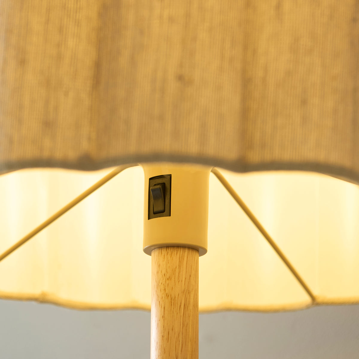 Olson Oak & Natural Scalloped Floor Lamp
