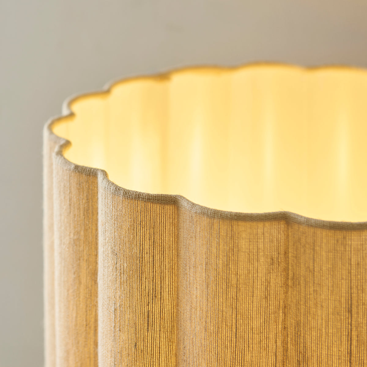 Olson Oak & Natural Scalloped Floor Lamp
