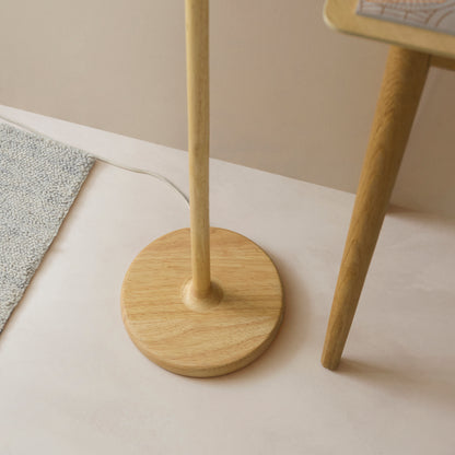 Olson Oak & Natural Scalloped Floor Lamp