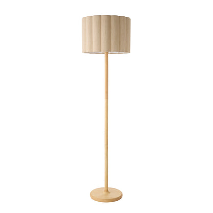 Olson Oak & Natural Scalloped Floor Lamp