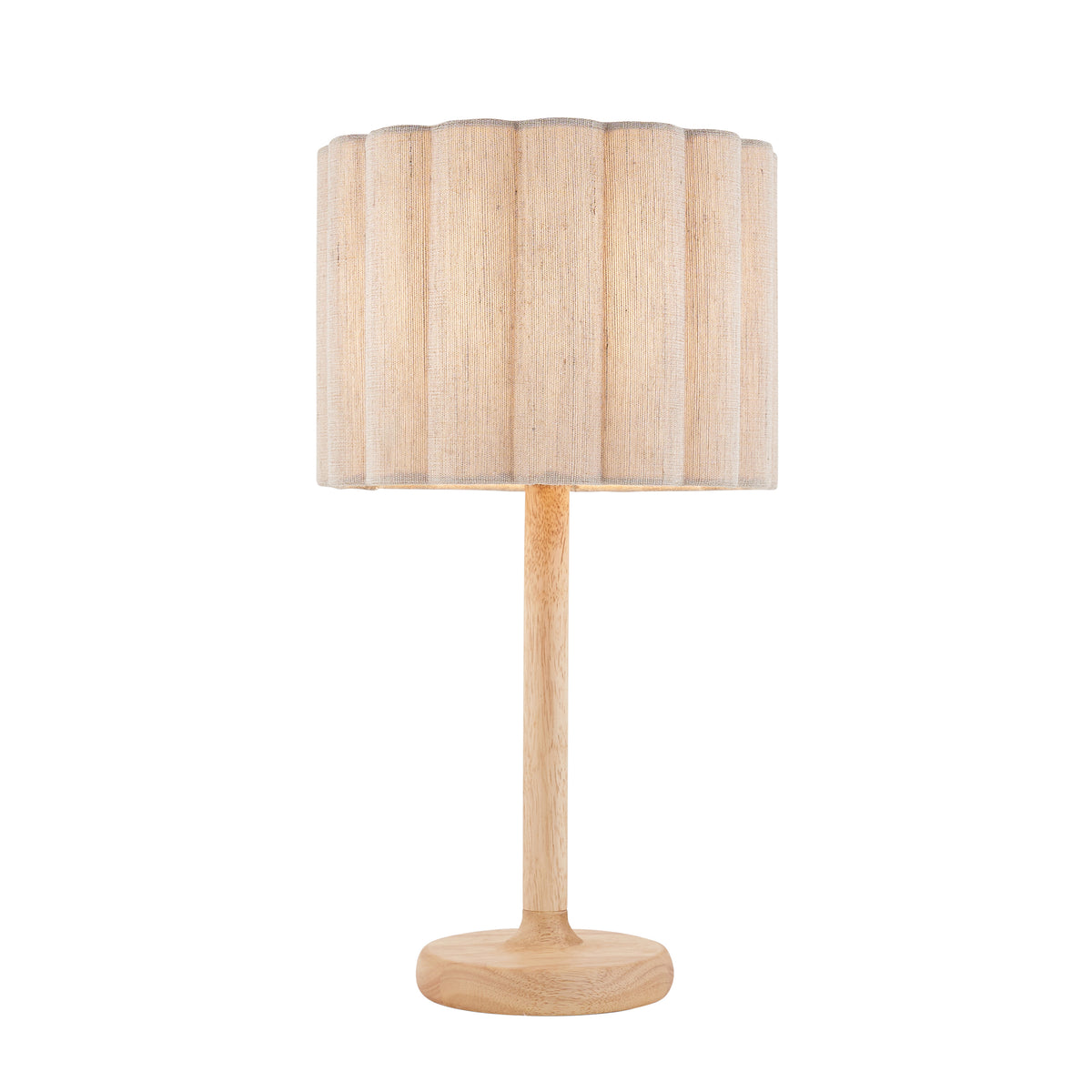Olson Oak & Natural Scalloped Table Lamp