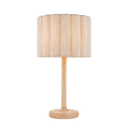 Olson Oak & Natural Scalloped Table Lamp