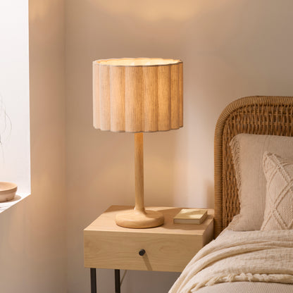 Olson Oak & Natural Scalloped Table Lamp