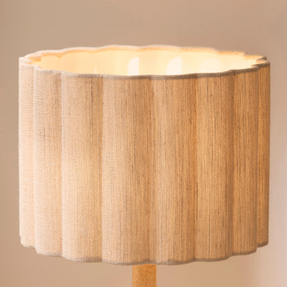 Olson Oak & Natural Scalloped Table Lamp