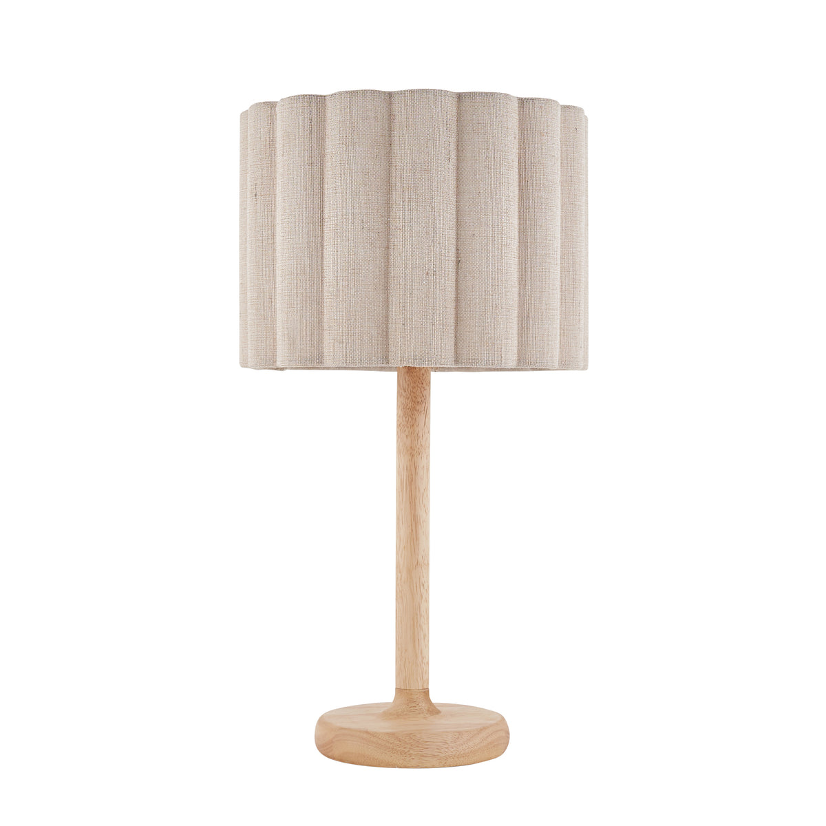 Olson Oak & Natural Scalloped Table Lamp