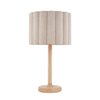 Olson Oak & Natural Scalloped Table Lamp