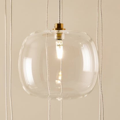 Oslo 12 Light Aged Brass & Clear Glass Cascade Pendant Light