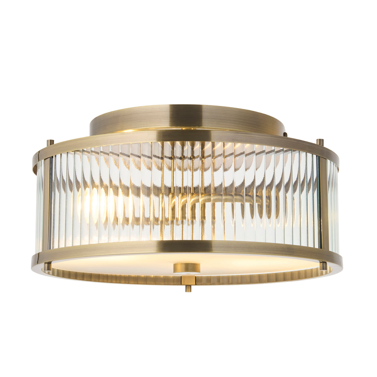 Ridgeton 2 Light Antique Brass Bathroom Ceiling Light IP44