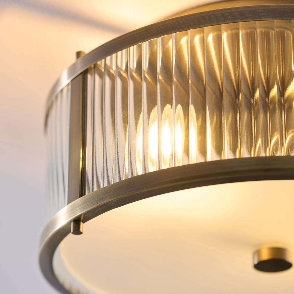 Ridgeton 2 Light Antique Brass Bathroom Ceiling Light IP44