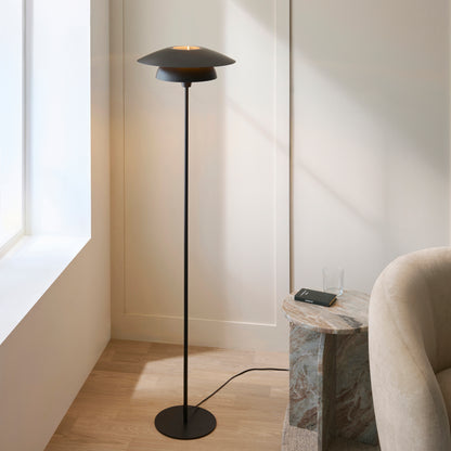 Lyon Matt Black Tiered Floor Lamp
