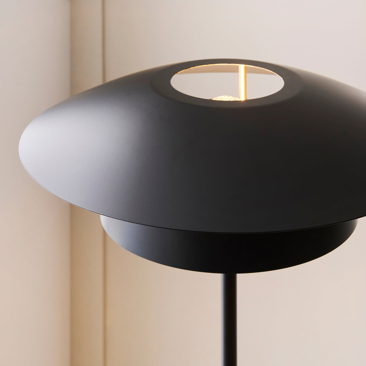 Lyon Matt Black Tiered Floor Lamp