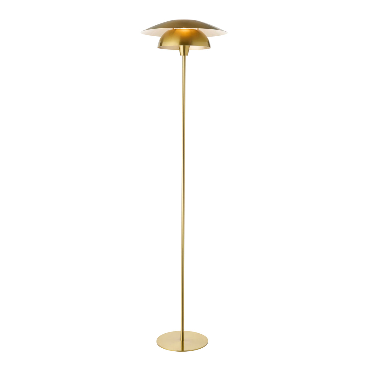 Lyon Satin Brass Tiered Floor Lamp