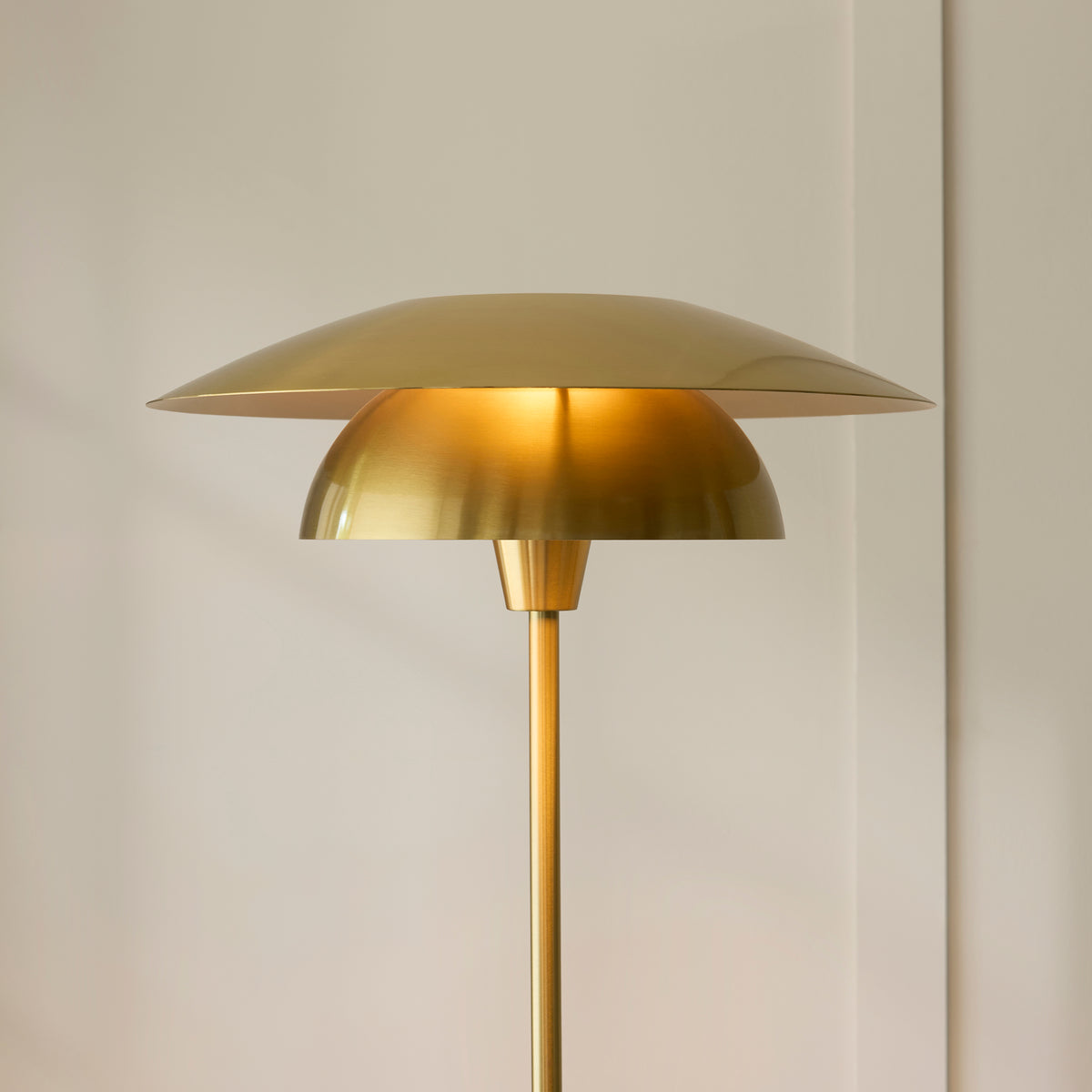 Lyon Satin Brass Tiered Floor Lamp