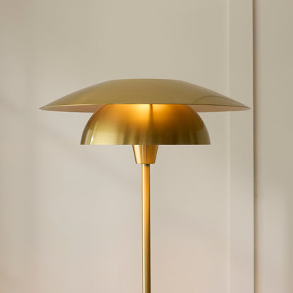 Lyon Satin Brass Tiered Floor Lamp