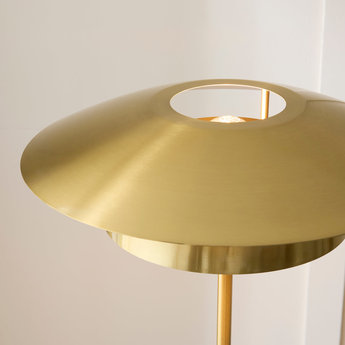 Lyon Satin Brass Tiered Floor Lamp