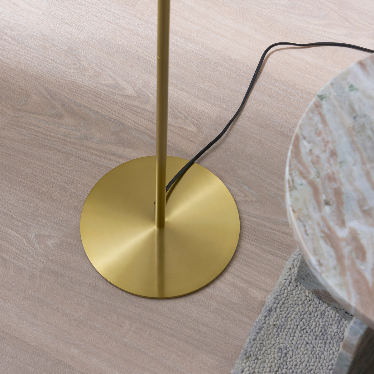 Lyon Satin Brass Tiered Floor Lamp