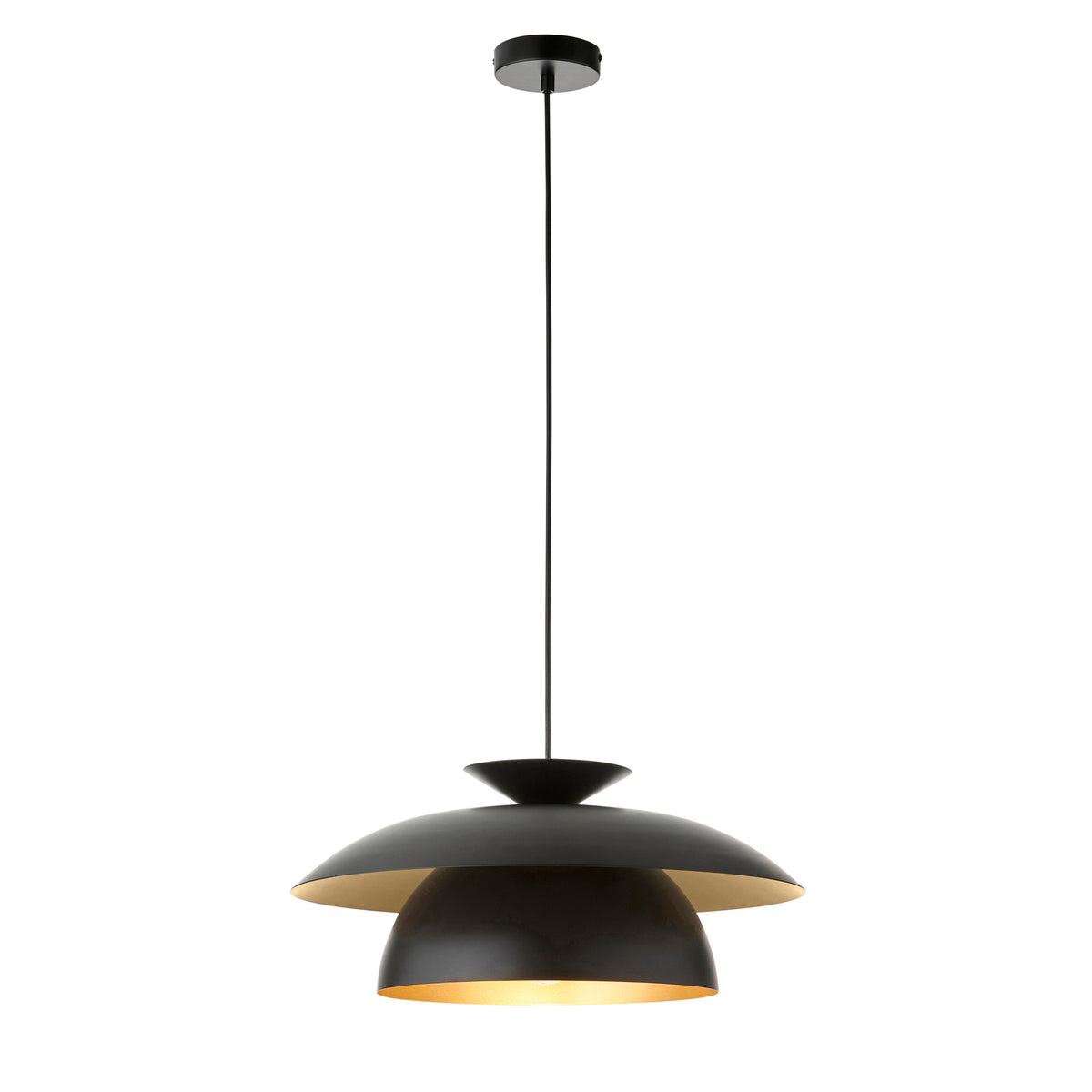 Lyon Matt Black Tiered Pendant Ceiling Light