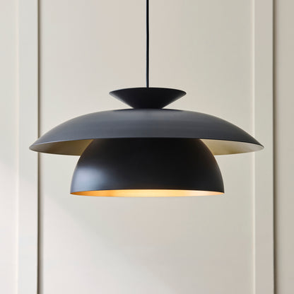 Lyon Matt Black Tiered Pendant Ceiling Light