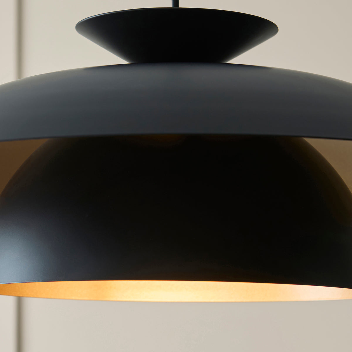Lyon Matt Black Tiered Pendant Ceiling Light