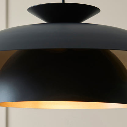 Lyon Matt Black Tiered Pendant Ceiling Light