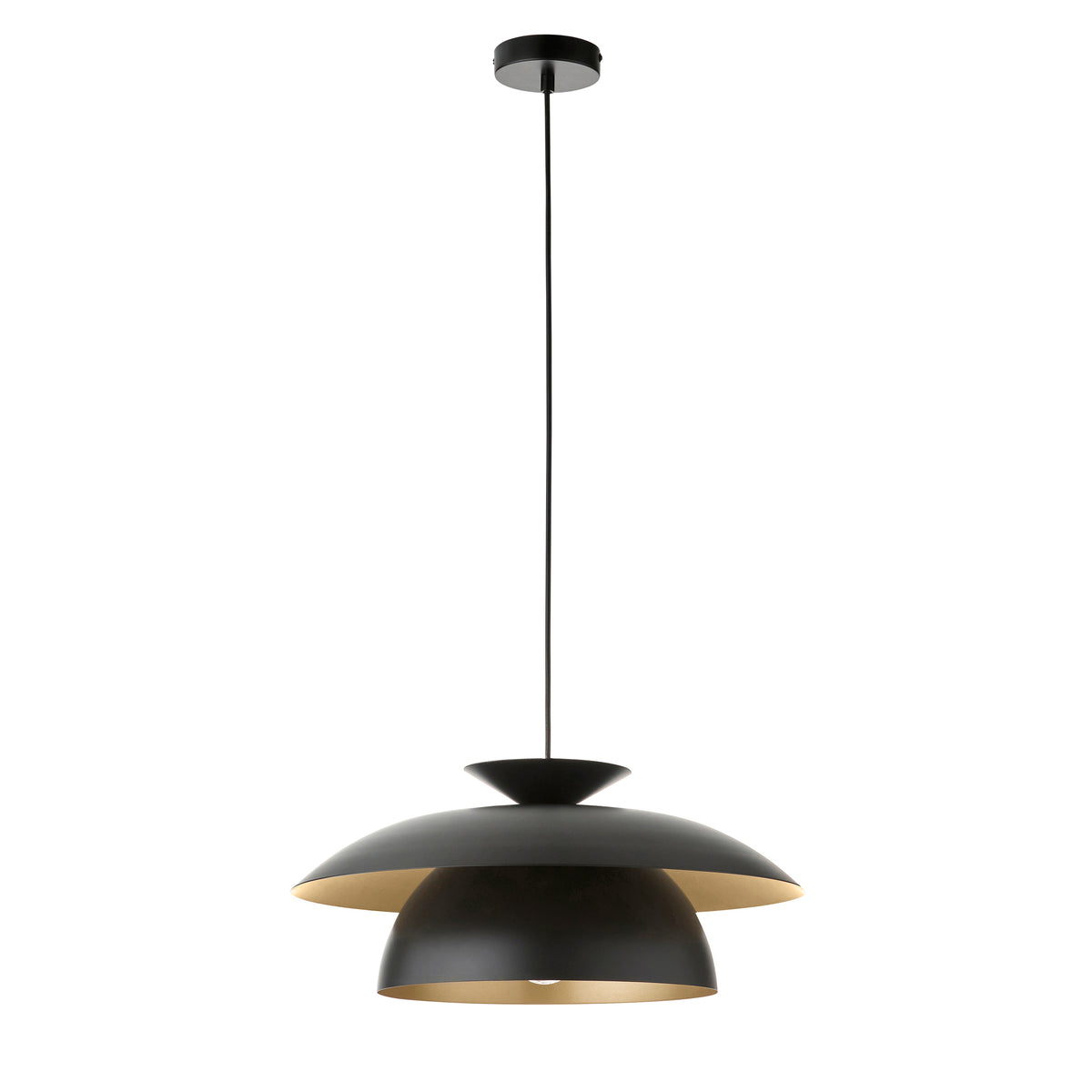 Lyon Matt Black Tiered Pendant Ceiling Light