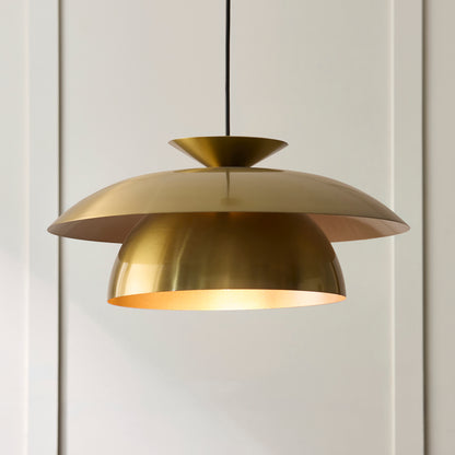 Lyon Satin Brass Tiered Pendant Ceiling Light