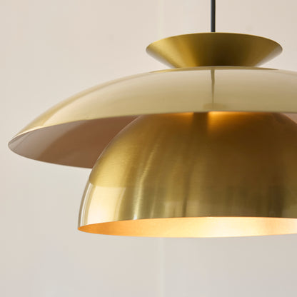 Lyon Satin Brass Tiered Pendant Ceiling Light