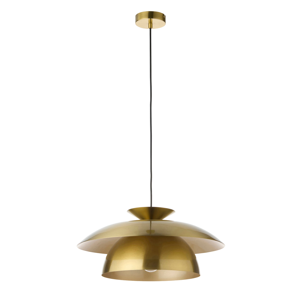 Lyon Satin Brass Tiered Pendant Ceiling Light