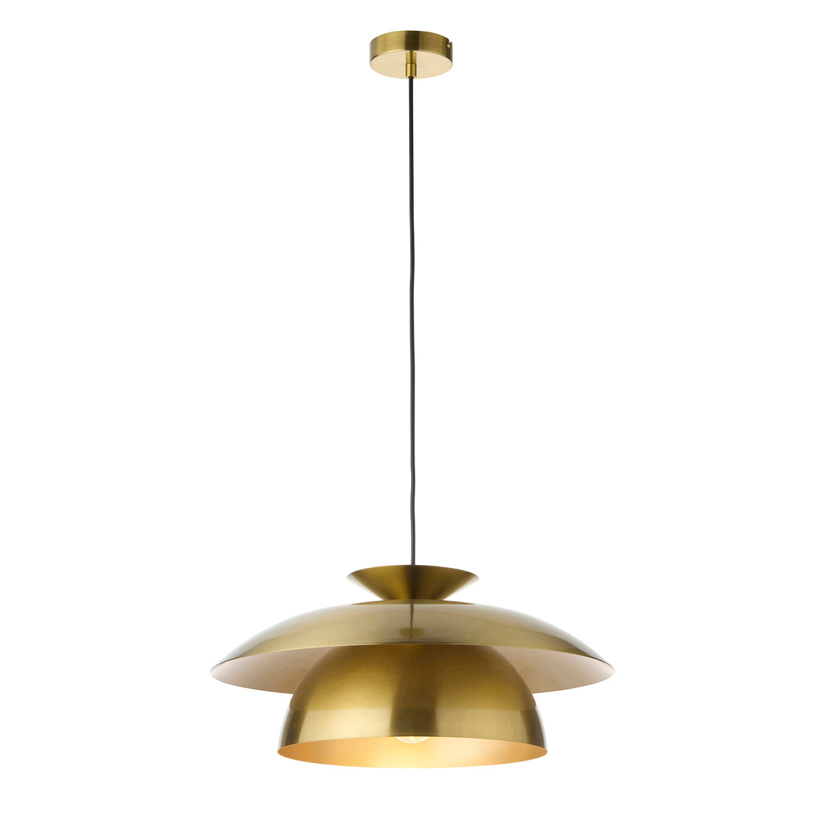 Lyon Satin Brass Tiered Pendant Ceiling Light