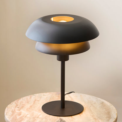 Lyon Matt Black Tiered Table Lamp