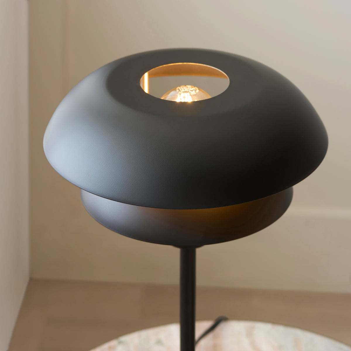 Lyon Matt Black Tiered Table Lamp