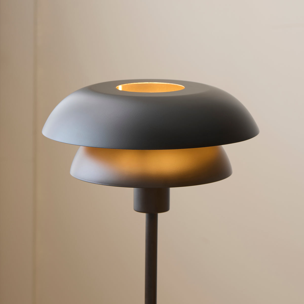Lyon Matt Black Tiered Table Lamp