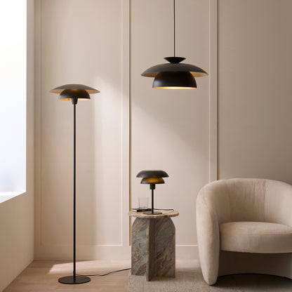 Lyon Matt Black Tiered Table Lamp