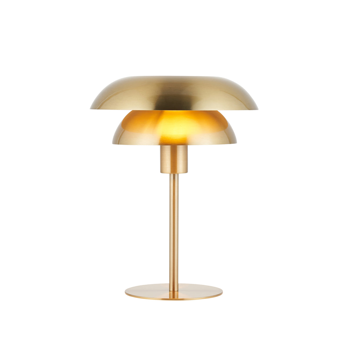 Lyon Satin Brass Tiered Table Lamp