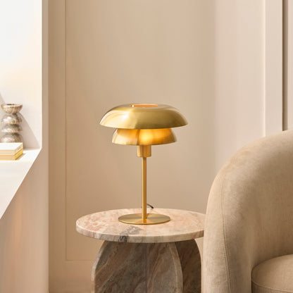 Lyon Satin Brass Tiered Table Lamp