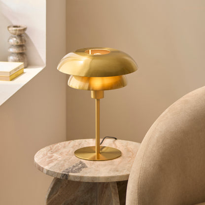 Lyon Satin Brass Tiered Table Lamp