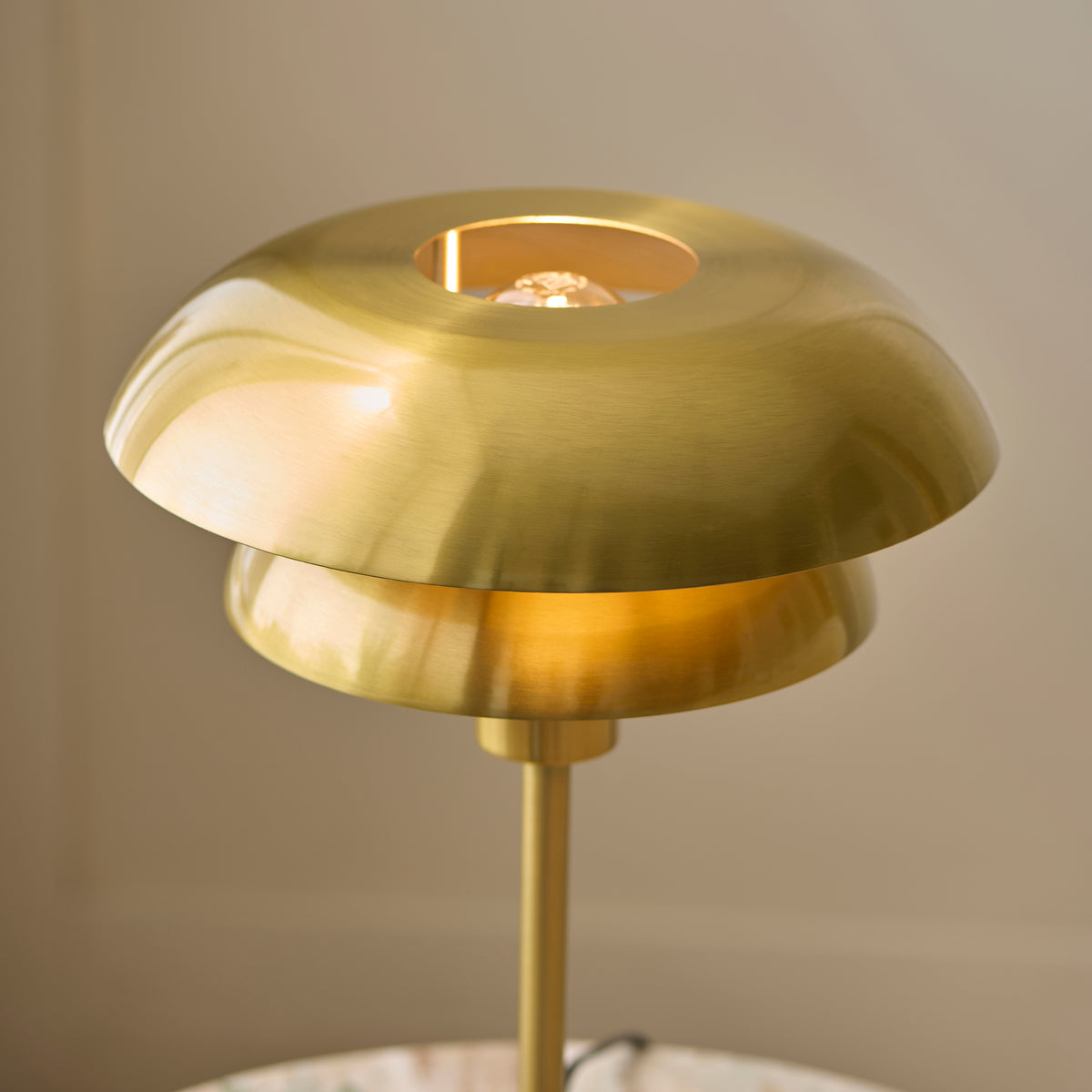 Lyon Satin Brass Tiered Table Lamp
