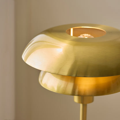 Lyon Satin Brass Tiered Table Lamp